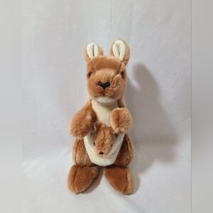 TY Beanie Buddies Collection Mama Kangaroo w/ Baby Joey in Pouch 11" Plush